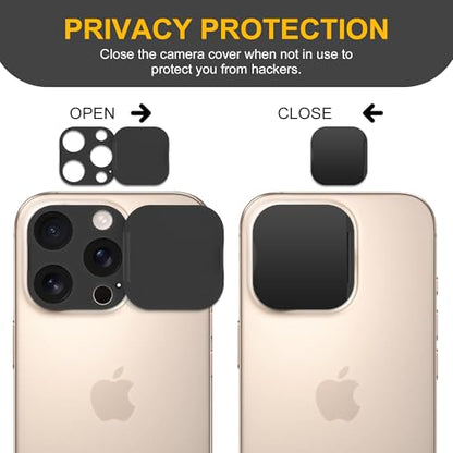 3 Pack Privacy Cover Compatible for iPhone 16 Pro/iPhone 16 Pro Max with 2 Front Camera Privacy Cover, Anti-Spy Camera Cover, Easy-Adhesive Design, Safeguard on iPhone 16 Pro/16 Pro Max. Black - size: iPhone 16 Pro/ iPhone 16 Pro Max