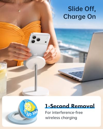 SYNCWIRE Magnetic Phone Ring Holder, for MagSafe Phone Grip Stand Kickstand - color: Mood-Sea Salt Blue