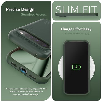 TUDIA MergeGrip [Compatible with Magsafe & Pixelsnap] Cases for Google Pixel 10 / Pixel 10 Pro Case 2025 – [Military Grade Drop Tested] Dual Layer Slim Shockproof Heavy Duty Protection - Pine Green - color: Pine Green, size: Pixelsnap 10 / 10 Pro