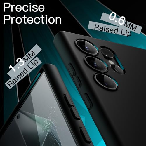 JETech Slim Case for Samsung Galaxy S24 Ultra, Black | Camera Lens Protection, Soft TPU Design, Matte Finish, Shockproof Protection - color: Black, size: S24 Ultra