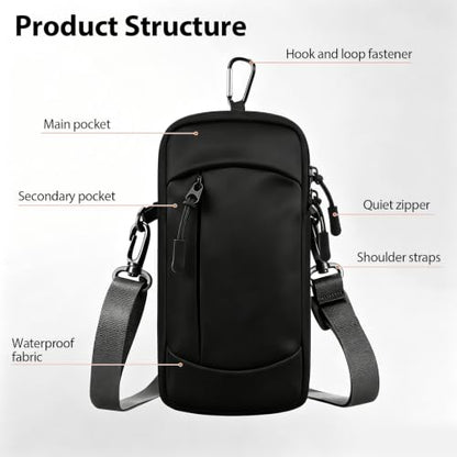 Waterproof Cell Phone Crossbody Bag with Arm Band, Removable Shoulder Strap Phone Holder Pouch for iPhone Android Up to 7'', for Running Hiking Travel Workout
