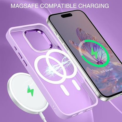 BENTOBEN Magnetic for iPhone 16 Pro Max Case,(Compatible with MagSafe) (Military Grade Drop Protection) Slim Translucent Matte Shockproof with Anti-Fingerprint Phone Case 6.9",Light Purple - color: Light Purple