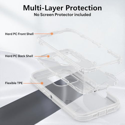TUTUKII for iPhone 16 Pro Max Case Clear | Heavy Duty Shockproof, Anti-Drop, Anti-Yellow,Triple-Layer Transparent Protective Phone Cover, 6.9" - color: Clear, size: iPhone 16 pro max 6.9"