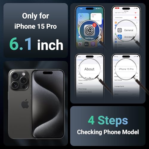 jaroco Magnetic for iPhone 15 Pro Case Heavy Duty Protection Black | Compatible with MagSafe,Military Grade Drop Protection,Translucent Matte,Non-Slip,Shockproof 2-Layer Durable Bumper Case - color: Black, size: iPhone 15 Pro