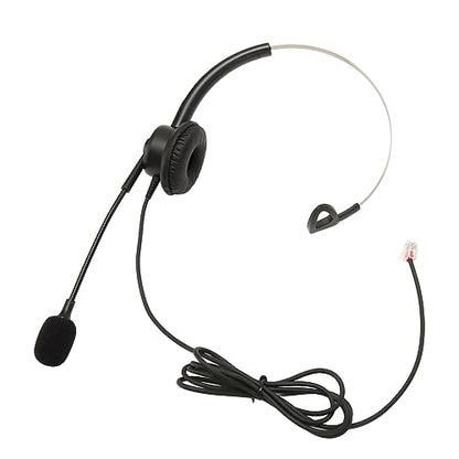 SUNGOOYUE Telephone Headset, Single Ear Wired Headphone with Noise Canceling Microphone and Adjustable Headband for Call Center Customer Service Office PC