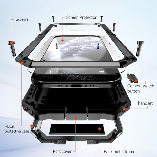 Lunivop Compatibility with iPhone Air Case 6.5'' 2025 Heavy Duty with Built in Screen Protector Lens Protection Rugged Stand 360 Full Body Military Grade Metal Bumper Phone Cases Men 17 Air Black - color: Black, size: iPhone 17 Air 6.5 2025