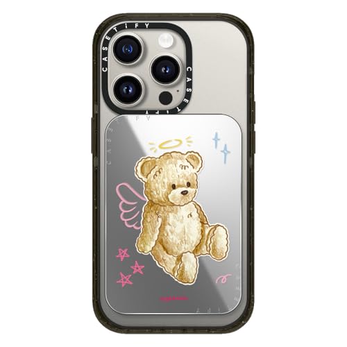 CASETiFY Snappy Card Holder Stand Compatible with Magsafe - Angel Teddy Bear - Silver Mirror - color: Angel Teddy Bear - Silver Mirror