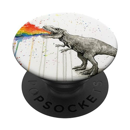 Watercolor Colorful T-Rex Dino Dinosaur Pop Mount Socket PopSockets Adhesive PopGrip - style: Adhesive PopGrip