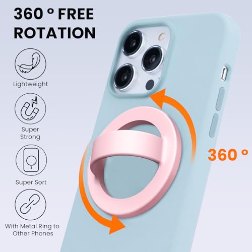 Magnetic Silicone Phone Grip Ring Holder Compatible with MagSafe Phone Case - color: Pink