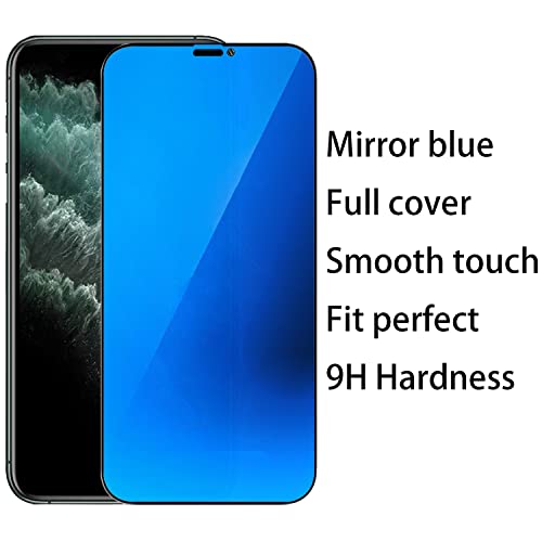 2 Pack Anti-Blue Privacy Tempered Glass Suit for iPhone 11 Pro Max/iPhone XS Max Mirror Anti-Spy Screen Protector Anti-Peeping Film Electroplated 9H Hardness Anti-scratch 6.5 inch (Blue) - size: For iPhone 11 Pro Max/ iPhone XS Max