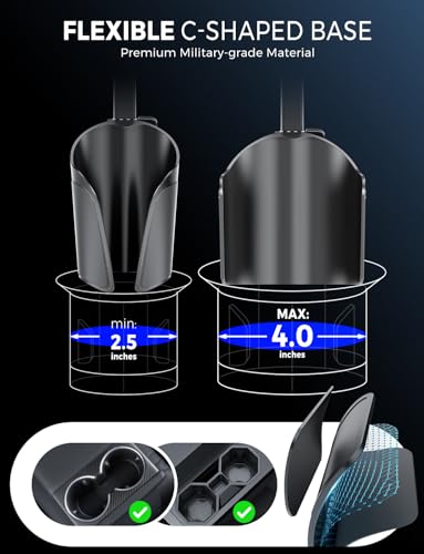 Cup Holder Phone Holder, Unobstructed Phone Mount for Your Car Cupholder