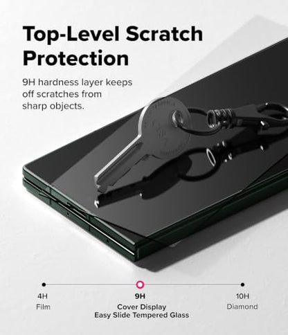 Ringke for Samsung Galaxy Z Fold 8 Ultra Screen Protector [Easy Slide] | Cover Display Easy Slide Tempered Glass, 2 Pack, Super Easy to Install, Case Friendly Protector for the Outer Display - size: Galaxy Z Fold 8 Ultra