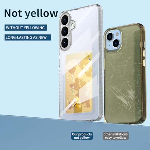 Lunivop Compatible with Samsung Galaxy S26 Case Clear Wallet Card Holder TPU Slim Soft Shockproof Anti-Yellowing Anti-Scratch Transparent Phone Case (for S26 6.3 '' Clear) - size: for Samsung Galaxy S26