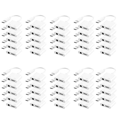 Criello USB C to 3.5mm Headphone and Charger Adapter - color: White, size: 50 Pack