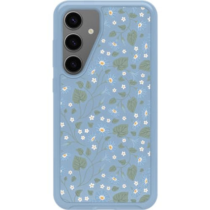 OtterBox Samsung Galaxy S24+ Symmetry Series Clear Case - Dawn Floral (Blue), Ultra-Sleek, Wireless Charging Compatible, Raised Edges Protect Camera & Screen - color: Blue, style: Samsung Galaxy S24+