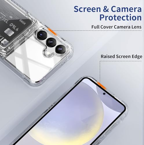 ACANDYA for Samsung Galaxy S24 Case Wallet Clear Protective Case with Credit Card Holder Heavy Duty Protection Shockproof Anti-Scratch Anti-Yellow Cover for Samsung Galaxy S24 6.2 inch Transparent - size: Galaxy S24 6.2 inch