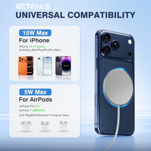 15W Fast Magnetic Wireless Charging Pad Suitable for Travel Home Office - color: White