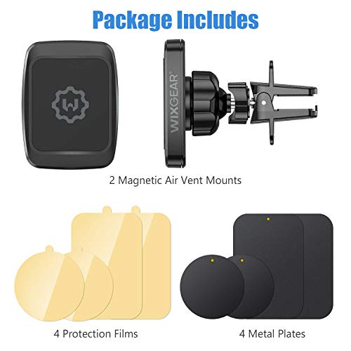 Magnetic Phone Car Mount, [2 Pack] Air Vent Car Phone Mount Holder, Phone Holder for Car with Twist-Lock Base, Compatible with All Smartphones