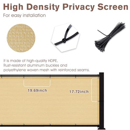 SUNNY GUARD 3' x 10' Balcony Privacy Screen, HDPE Patio Railing Cover Fence - color: Sand Yellow, size: 0 3' x 1 0'