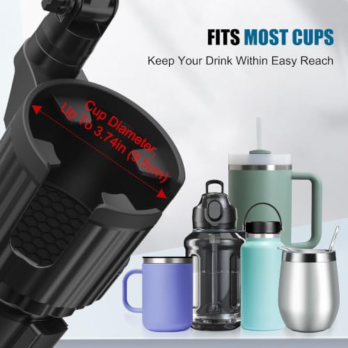 SAGRUILA 2-in-1 Cup Phone Holder for Car with up to 15W Wireless Charging
