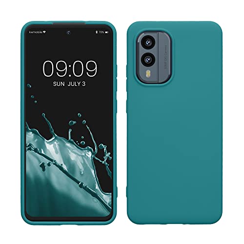 kwmobile Case Compatible with Nokia X30 5G Case - Soft Slim Protective TPU Silicone Cover - Teal Matte
