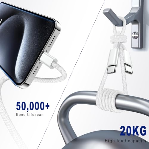 USB C to C Charging Cable, 2 Pack 10FT 60W Fast Charging Braided Cord - size: 2pack-10ft