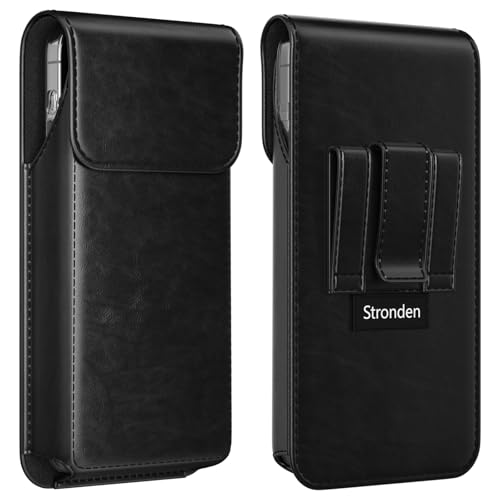 Stronden Magnetic Closure Holster for Google Pixel 11 Pro XL, 10 Pro XL, 9 Pro XL - Leather Belt Case Premium Pouch (Fits Slim/Regular Case On) (Black, Large) - color: Black, size: Large