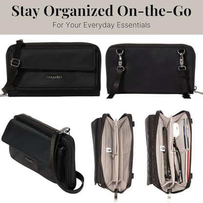 Baggallini Rfid Phone Wallet Crossbody - color: Black Twill