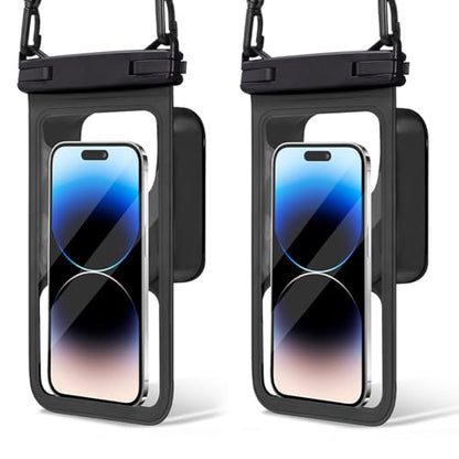 Double Space Waterproof Phone Pouch (2 Pack) - Universal Waterproof Phone Lanyard Case Compatible with iPhone 16/15/14/13/12 Pro Max & Smartphones up to 8", Essential Dry Bag for Beach (color-5)