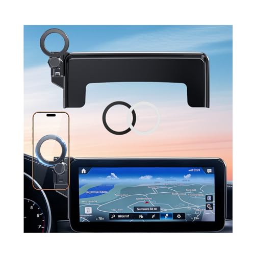Car Phone Holder for Mercedes Benz GLC 2020-2022 & C-Class 2019-2021 (Only for 10.25-Inch Screen) 360° Rotation Magnetic Cell Phone Mount, Compatible with Magsafe, Does Not Affect Air Vent - size: Fit for 20-22 GLC & 19-21 C-Class, 10.25-Inch
