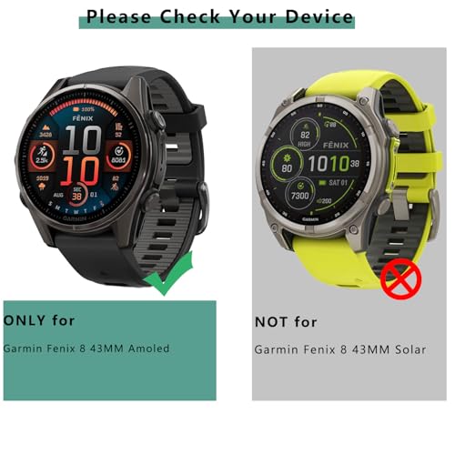 [1+4 Pack] Case with Tempered Glass Screen Protector Compatible with Garmin Fenix 8 AMOLED 43MM (Not for Fenix 8 43mm Solar), Bumper Full Coverage Protective Soft Cases Face Cover for Fenix 8 AMOLED 43MM - size: for Fenix 8 AMOLED 43MM