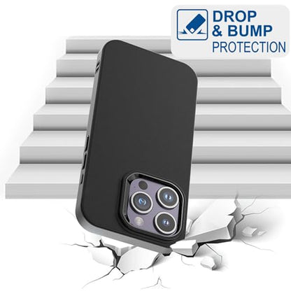 TENOC Phone Case Compatible with iPhone 15 Pro Max, Black Case Anti-Fingerprint Protective Bumper Matte Cover for 6.7 Inch - color: Black, size: iPhone 15 Pro Max
