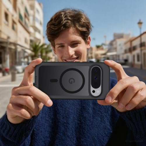 Magnetic for Google Pixel 10 Case& Pixel 10 Pro Case 6.3"-Black | Compatible with MagSafe,Military Grade Drop Protection,Heavy Duty Protection,Non-Slip,Shockproof 2-Layer Durable Bumper Case - color: Black, size: Pixel 10/10 Pro 6.3''