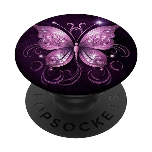Pink Butterfly Purple Butterfly PopSockets Adhesive PopGrip - style: Adhesive PopGrip