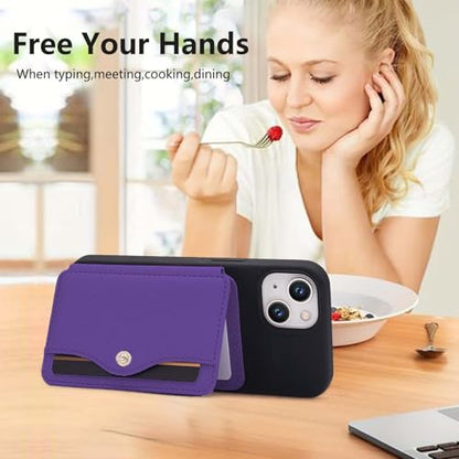 M-Plateau Phone Wallet Stick on for Cases, Sticky Wallet for Back of Phone - color: Purple