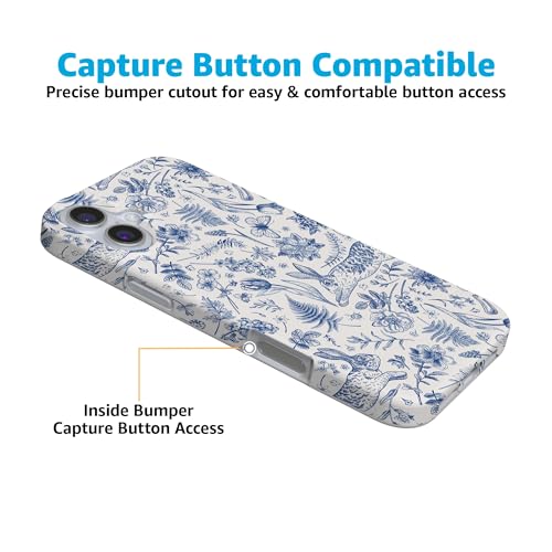 Casely iPhone 16 Case | Hop & Bloom | Bunny Toile | Compatible with MagSafe | Classic Ultra Slim Design - color: Hop & Bloom | Bunny Toile, size: Iphone 16