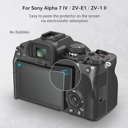 SMALLRIG Screen Protector for Sony Alpha 7CR / Alpha 7C II/Alpha 6700 / ZV-E1 / Alpha 7 IV, 0.4mm Ultra-Thin Tempered Glass (4-Pack) - 3750B