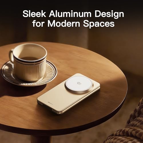 ANJANK Foldable Magnetic Charger, 25W 3 in 1 Wireless Charging Station, Qi2.2 Fast Charger, Aluminum Alloy Cooling Charger Stand for iPhone18/17/16 Pro Max, Apple Watch, AirPods(45W Adapter),Ultrathin