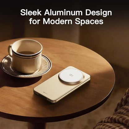 ANJANK Foldable Magnetic Charger, 25W 3 in 1 Wireless Charging Station, Qi2.2 Fast Charger, Aluminum Alloy Cooling Charger Stand for iPhone18/17/16 Pro Max, Apple Watch, AirPods(45W Adapter),Ultrathin
