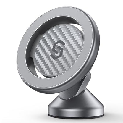 SYNCWIRE MagSafe Car Mount, Adjustable Magnetic Phone Holder, Carbon Fiber - color: Titanium Silver