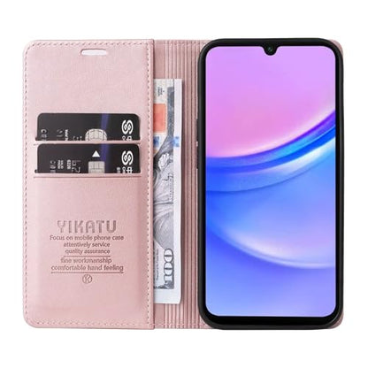 Compatible with Samsung Galaxy A16 Wallet Case PU Leather Flip Folio Case with Card Holder Magnetic Closure Shockproof Protective Phone Cover Rose Gold - color: Rose Gold, size: Samsung A16