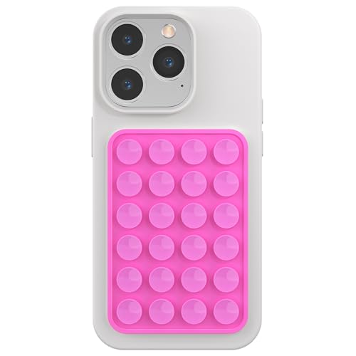 Silicone Phone Sticky Grip, Suction Phone Case Mount for iPhone and Android, Hands-Free Sticky Cell Phone Grip, Mobile Fidget Mirror Holder for Selfies and Videos - color: Cotton Candy Cloud（Light Pink）