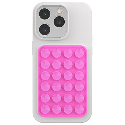 Silicone Phone Sticky Grip, Suction Phone Case Mount for iPhone and Android, Hands-Free Sticky Cell Phone Grip, Mobile Fidget Mirror Holder for Selfies and Videos - color: Cotton Candy Cloud（Light Pink）