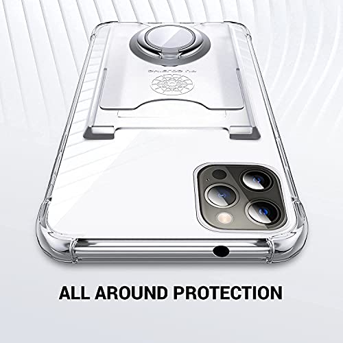 Shields Up for iPhone 12 Case with Card Holder Stand, 6.1", Clear - color: Clear, size: iPhone 12/12 Pro