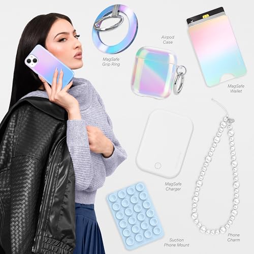 VELVET CAVIAR for iPhone 15 Case - Compatible with MagSafe - 10ft Drop Tested - Iridescent Holographic Nebula - color: Iridescent Nebula, size: 15