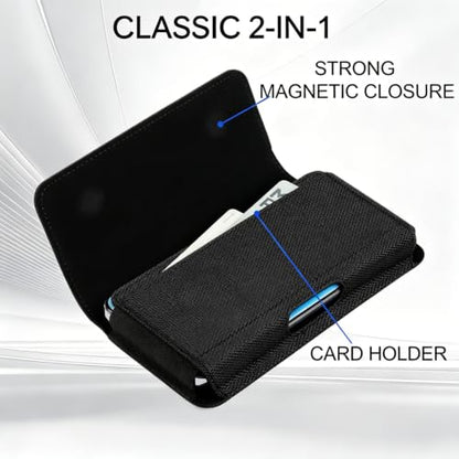 Nylon Men Phone Belt Clip Holster Holder Case Pouch with Magnetic Closure - color: Nylon2, size: M(6" x 3.2" x 0.6")