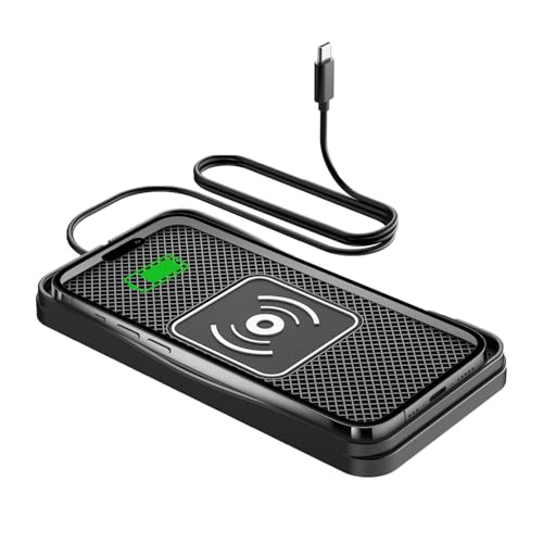 15W Non-Slip Wireless Car Charger Pad Type-C - size: 7" L x 3.5" W - No Adapter - Type C
