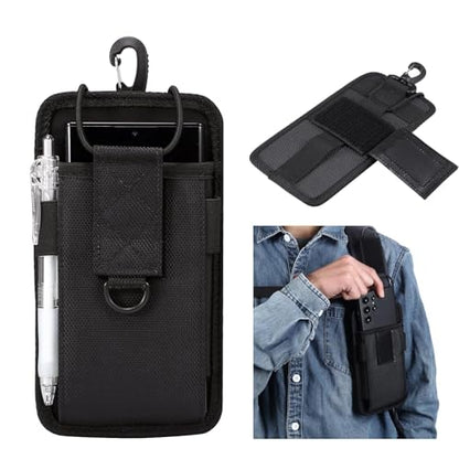 Backpack Strap Attachment Bag Cell Phone Pouch Holster Belt Clip Case Holder for Samsung Galaxy A16 A15 A14 A13 A06 A05 A03s S25 Ultra S24 FE S23/S22 Ultra, Moto G Power G Stylus 5G, iPhone 16 Pro Max
