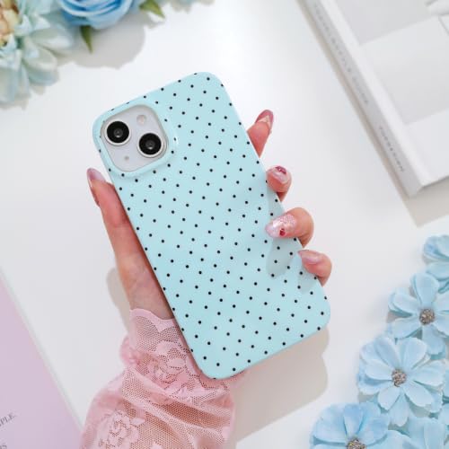 Polka dots case for iPhone 13/14 Blue | Polka dots，Full Protection Soft TPU，will not peel, fade or rub off ，Kawaii Cute Phone Case for Women Girls - color: Imd Polka Dots Blue