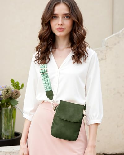 Fashion Small Crossbody Bags for Women Trendy Designer Cell Phone Purses | Adjustable Straps,with Card Holder,Detachable Wristlet Strap,small Cross Body Bag for Woman,Mini Bags,Travel Purse,Work,Gym - color: Darkgreen